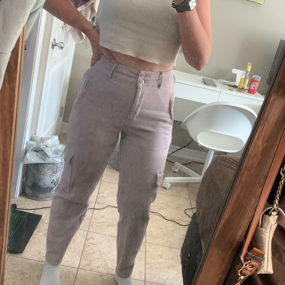 Aritzia purple cargo pants